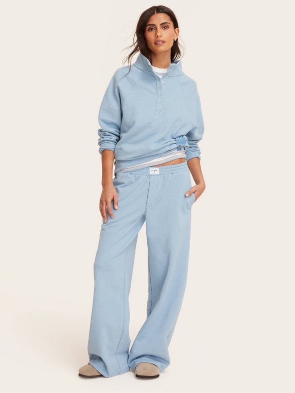 High-Rise Boxer Sweatpants - Parke x Target Light Blue NEW